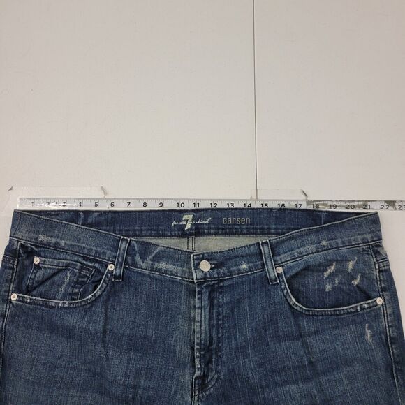 7 for all mankind carsen straight leg jeans 40x35 mens denim blue 3794 - Picture 5 of 12